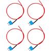EMSea 4 Pezzi Fusibile Standard/ATC Plug-In 15A Con Presa Per Cavo Lunghezza Linea 40 Cm Fusibile ATC Per Auto Scatola Fusibili Per Veicoli Per Sistemi Elettrici Per Auto Rosso Blu