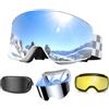 DOMOR Occhiali da sci OTG, occhiali da sci da snowboard per uomo e donna, con 2 lenti magnetiche intercambiabili, anti-nebbia, protezione UV per uomini e donne, adolescenti, sci e snowboard