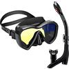 LUXPARD Snorkel Set, Anti-Fog Panoramic View Snorkel Mask and Anti-Leak Dry Snorkel Tube, Snorkeling Gear for Adult and Youth, Snorkel Kit Bag Included