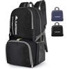 flintronic Zaino Pieghevole da Viaggio, 24L Zaino da Trekking, Portatile Borsa Sportiva Da Esterno, Multitasche Borsa Da Ciclismo, per Trekking Viaggio Alpinismo Sport All'aperto -Nero