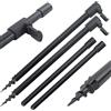 piber Hirisi, 2 x bacchette per canna da pesca con lunghezza regolabile da 30 a 45 cm, con filettatura e picchetto, supporto per canna da terra, colore nero