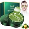 Montegoni 60 pezzi di patch per occhi all'avocado con acido ialuronico - Maschera idratante al collagene d'oro contro occhiaie, borse e rughe - Patch rinfrescanti per occhi stanchi, cura anti-età per il