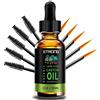 ETRONG Olio di ricino organico, olio di ricino puro pressato a freddo per capelli, ciglia, sopracciglia, pelle, crescita dei capelli e viso con 5 set di pennelli per eyeliner per sopracciglia, 1 Oz (30ml)
