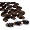 Hair2Heart 25 x 0.5g Extension Capelli Veri Cheratina - 50cm, Colore #4 Marrone Cioccolato, ondulato