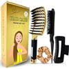 KS LUX Spazzola per capelli anti-torsione, pettine anti-tiraggio, spazzola setole cinghiale, regalo donna.