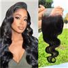 Arenshxc 4 X 4 Lace Closure Body Wave Bresilienne Cheveux Humain Closure Femme Top Swiss Lace Free Part with Natural Hairline Baby Hair 150% Density 10 pollici