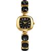 OIDEA Orologio da donna quadrato in cristallo: elegante quadrante quadrato con cinturino a chiodo rimovibile, regalo raffinato per mamma e lei (Natale e festa della mamma), Nero