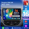 YUERADIAO Autoradio multimediale Android 16 con navigatore per Peugeot 2008 208 Serie 2012 2013 2014 - 2018, Carplay, stereo, Bluetooth, video.