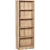 HOMCOM Libreria HOMCOM, scaffale a 5 livelli con ripiani regolabili, mobile contenitore per soggiorno, scrivania, camera da letto, 63x29,2 cm, colore naturale