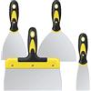 WINICE Set di raschietti per vernice, raschietto per intonacatura, set di raschietti per carta da parati, 5,1 cm, 10,2 cm, 15,2 cm, 20,3 cm, 20,3 cm, in acciaio inox, con manico morbido, strumenti per