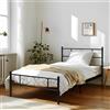 HOMYLIN Letto singolo con struttura in metallo, semplice e moderno, letto in metallo per adolescenti/adulti, adatto per camera da letto, dormitorio per studenti e altre scene multiple, con linee