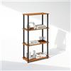 Furinno TURN-N-TUBE Libreria, Libreria a 4 Ripiani, Libreria con Espositore Compatto Multiuso, 29.5 x 60 x 109.7 cm, per Soggiorno, Camera da Letto, Studio, Ciliegio Chiaro/Nero