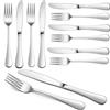 HaWare Set di posate da bistecca, 12 pezzi, coltelli e forchette da tavola per 6 persone, in acciaio inox, set di posate da bistecca per bistecca/pizza, lavabile in lavastoviglie, manico classico
