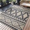 Homaxy Tappeto esterno, resistente intemperie, plastica, pieghevole, lavabile, anti-raggi UV, reversibile, terrazza, campeggio, picnic, 150x240 cm, nero e beige
