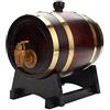 Greensen - Barile di vino in legno di quercia da 1,5 l, in stile vintage, dispenser di vino personalizzato, per bottiglie di vino, whisky, liquore, liquore, liquore, per casa, bar, feste, banchetti,