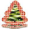 BFB Set di Piatti di carta Natalizi 24 pezzi forma di albero di Natale Piatti usa e getta Piatti monouso per feste