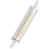 Ledvance Slim Line LED R7s, 118 mm, trasparente, 12 W, 1521 lm, 827, colore bianco caldo, ricambio per 100 W