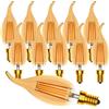 Zcexhph E14 Vintage Candle LED, C35 Candle Shape Lampada, E14 Filamento Lampadina Dimmable LED, 4W Sostituito 40 Watt, 2700K Bianco Caldo Retro Candle Lamp, Ambra, 10 Pack
