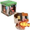 Paladone Minecraft Cat GloBuddies Light, 15cm Tap‑to‑On Lamp with Light‑Up Fish, AA Battery Powered, Officially Licensed