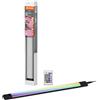 LEDVANCE Linear Edge Sensor high-voltage under-cabinet light w. RGBW technology, 30 cm, RGBW colours selectable, dimmable, 8 W, 460 lm, 3,000 K, warm white, black aluminium, IP20, w. remote control