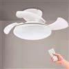 M Mimotec - Ventilatore da soffitto LED Mushroom bianco Ø72,5 cm, motore DC silenzioso, luce LED 24W dimmerabile 3CCT, telecomando, timer e funzione estate/inverno.