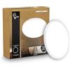 B.K.Licht - Pannello LED piatto con illuminazione indiretta, luce bianco neutro, protezione IP44, plafoniera bagno, plafoniera cucina, lampadario, lampada soffito, 24 x 3 cm, bianco