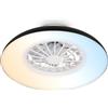 BRILONER - Ventilatore da soffitto con luce LED, telecomando, motore DC silenzioso con 5 velocità, CCT e luminosità regolabile, lampadario ventilatore da soffitto, lampadario, 48,5 cm, nero, bianco
