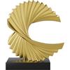 Paytonture Accenti decorativi per mensole dorate Statua onda oceanica moderna decorazione astratta, statua in resina oro decorazione per la casa statue astratte scrivania decorazione mensola accenti