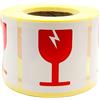 MD Labels Etichette di avvertimento su rotolo 50 x 50 mm - 500 - Attenzione fragile - Handle with care - Fragile Attention - Adesivi per spedizione - Confezione