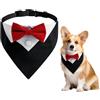 Qaziuy Bandana per cani smoking e smoking formale, regolabile, per cani, matrimoni, per animali domestici, con papillon e cravatta, per cani e gatti, matrimoni, costumi di compleanno