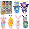 Fiotha Bambole Set, 6 Pezzi Bamboline Piccole, Bambole per Bambina, Vestiti Intercambiabili, Bambole Familiari in Gel di Silice Set, Bambolina, per Bambini Ragazzi Ragazze