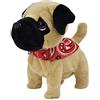 WEofferwhatYOUwant Cucciolo Pug Cane Robot - Peluche Interattivo Cammina e Abbaia per Bambini 18+ Mesi Cagnolino Realistico con Suoni, Movimento Naturale, Giocattolo Educativo Sicuro e Portatile