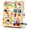 Joyreal Montessori Pannello Busy Board 1 Anno, Giochi Legno Bambini con 19 LED, Giochi Educativi Regalo Bimbo 1 2 3 Anni, Pannello Sensoriale Bambini Montessori (Azienda Agricola)