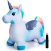 U&C Planet Animale Saltatore per Bambini Unicorno Hopper per Bambini, Cavallo Gonfiabile Che Salta, cavalcabile Unicorno Hop, Regalo di Natale per 1 2 3 4 5 6 Anni Hop Along Yard Indoor Outdoor