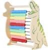Twig & Leaf Abaco Montessori e Pallottoliere per Bambini in Legno FSC - Abaco Scuola Primaria per Imparare a Contare - Regoli Matematica Verticale e Gioco Educativo Dinosauro per Decine e unità