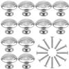 Natuce 12PCS Argento Pomelli per Porta, Ø30mm Pomolo per Mobile, Pomelli per Mobili con Viti, Maniglia per Armadietto, Pomelli per Porta, Pomelli per Cassetti per Porta, Armadio, Cassetto e Credenza