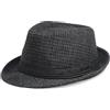 WULIQIUQIU Cappello Fedora classico per uomo donna retrò Gatsby Trilby cappello a bombetta jazz, Nero , Taglia unica