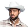 MIMIKRY Cappello da cowboy bianco in feltro per donna e uomo cowgirl cowboy cappello rodeo western