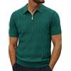 PJ PAUL JONES Polo da uomo a maniche corte, retrò, maglia a costine, estiva, da golf, polo, verde scuro, L