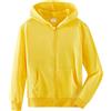 Spring&Gege Ragazzo Felpa con Cappuccio Giacca con Cerniera Basic in Cotone Tinta Unita per Bambino, Giallo, 3-4 Anni