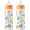 Chicco Set 2 Biberon Perfect Easy Flusso Veloce, Bibern Anticolica, Riduce Rigurgito e Irritabilità, Bottiglia in Plastica da 330ml, Set Regalo, Confezione Risparmio, 4 Mesi+, Bambino