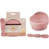 DORON & CHARLIE - Ciotola con ventosa con cucchiaio 2 in 1 - Pasto per bambini - 056750 - Beige - Silicone - 350 ml - Compatibile microonde - Lavatrice - Facile da pulire - Piatto bambini - Da 4 mesi