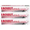 LACALUT WHITE & REPAIR ZAHNCREME, 75 ml Zahnpasta zum Aufhellen der Zähne, Straffung und Festigung des Zahnfleischs, Zahncreme für weiße Zähne, 3 x 75 ml**G
