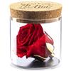 Amoroses Bijou - Rosa Stabilizzata Eterna con Calice Placcato Oro 24K in Barattolo di Vetro | Idea Regalo con Incisione Ti Amo