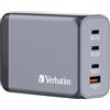 Verbatim Alimentatore Verbatim - Gan - 240 Watt - 5 A - Power Delivery 3.1, Qc 3.0, Pd 3.0, Pd/pps - 4 Porte Di Uscita (3 X UsB-C, Usb Type a)