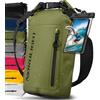 Nordlight Dry Bag Sacca Impermeabile + Custodia per Cellulare + Chiusura Arrotolabile, Tracolla | Zaino Impermeabile Sacca Stagna Borsa | Spiaggia, Canoa, SUP, Immersioni - Verde Oliva, 30 Litri