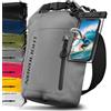 Nordlight Dry Bag Sacca Impermeabile + Custodia per Cellulare + Chiusura Arrotolabile, Tracolla | Zaino Impermeabile Sacca Stagna Borsa | Spiaggia, Canoa, SUP, Immersioni - Grigio, 20 Litri