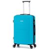 FLYMAX Valigie a 4 ruote grandi, medie e cabine, super leggere, con guscio rigido, trolley da viaggio in ABS, Acqua, 56x45x25 Easyjet, Valigia