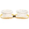 Ferribiella Spa Ferribiella Ciotola Doppia Pieghevole da Viaggio per Animali Modello Confetti Compact in Silicone con Zip chiusa 18 x 4 cm 2 x 350 ml