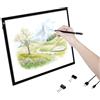 VEVOR Lavagna Luminosa a LED A3 Scatola Luminosa per Pittura con 3 Livelli di Luminosità Dimmerabile, Pannello Luminoso Alimentato Tramite USB per Tracciamento, con Diamanti, Animazione, Schizzi, Nero